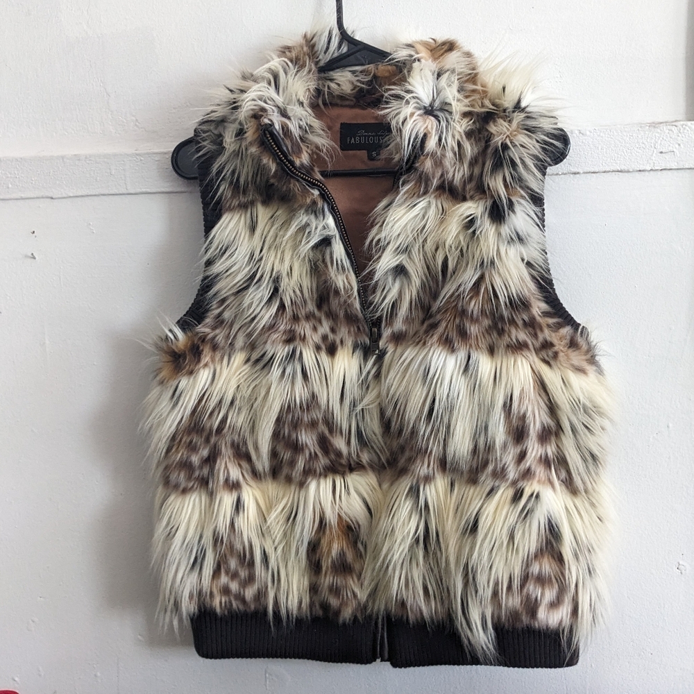 Fabulous Furs Faux Lynx Mink Vest